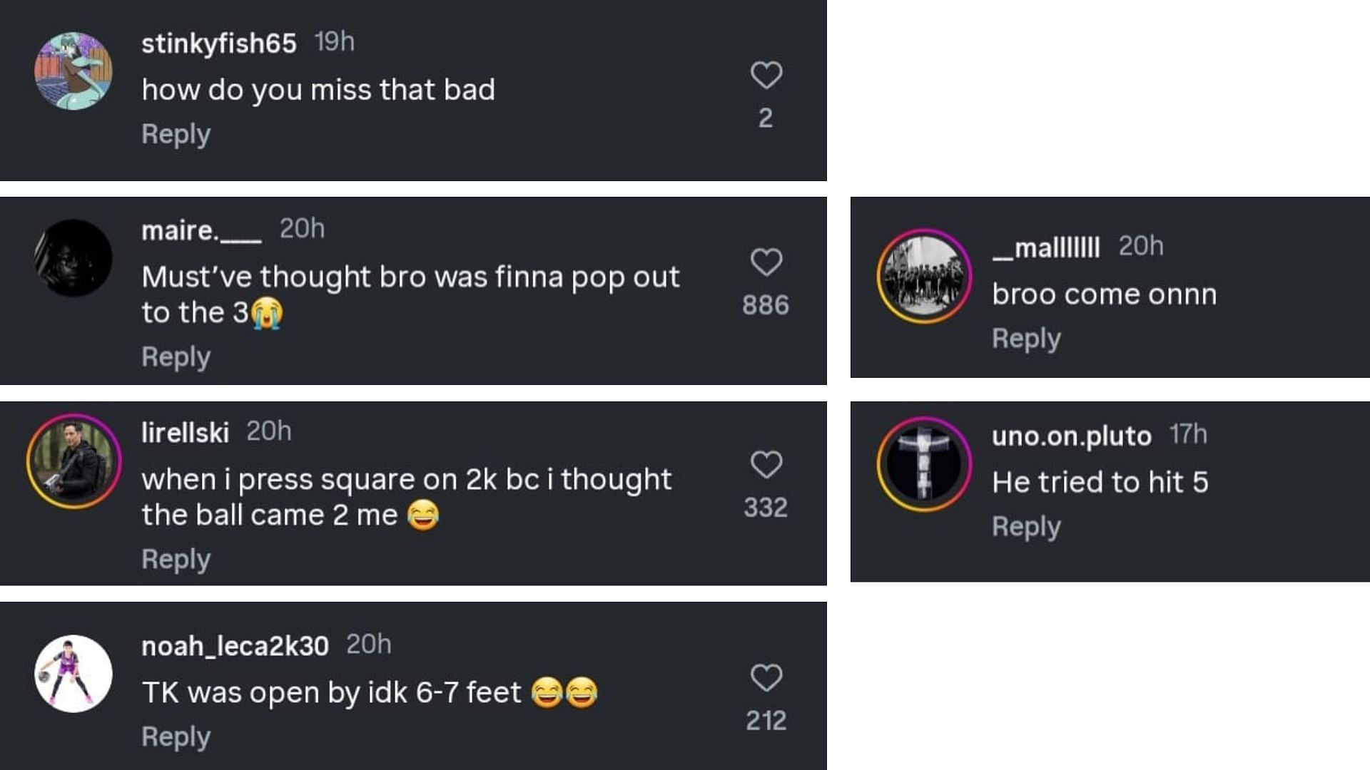 Hoops fans comment on Taylen Kinney's teammate's mistake (image credit: instagram/overtime)